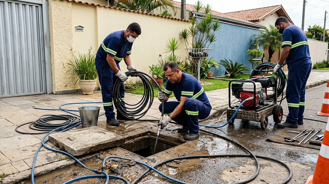 Desentupimento de esgoto residencial em Porto Velho-RO