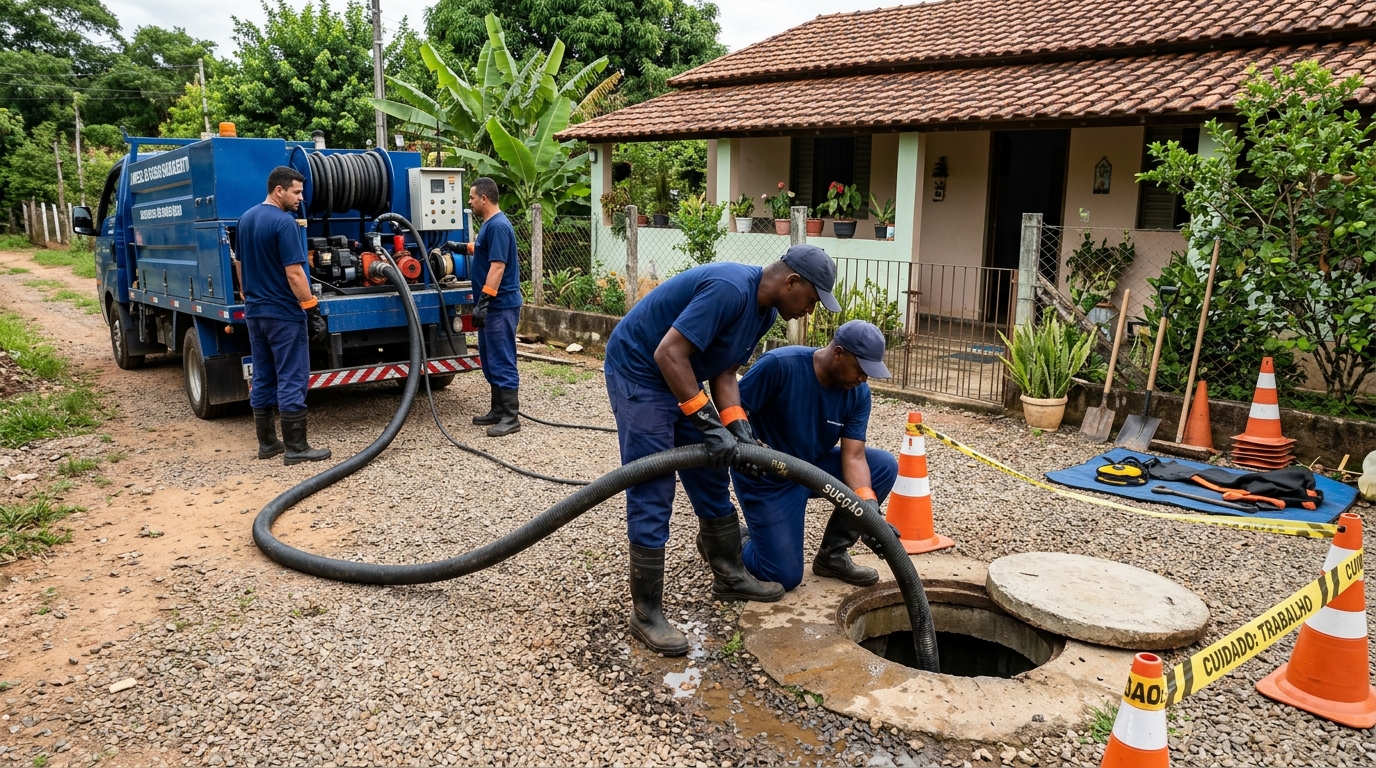 Equipe de desentupimento de fossa em Porto Velho-RO